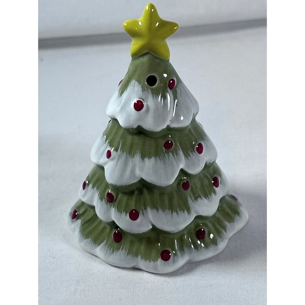 Christmas tree Snowman Ceramic Salt Pepper‎ Shakers Holiday Kitchen Table Decor